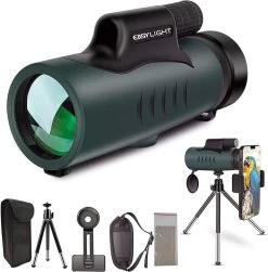Télescope Monoculaire Pour Téléphone Portable 12x50 - Prisme En Toit BAK4 - Lens Entièrement Multicouche - Télescope Monoculaire Pour L'observation Des Oiseaux Jumelles Monoculaires étanches IPX8