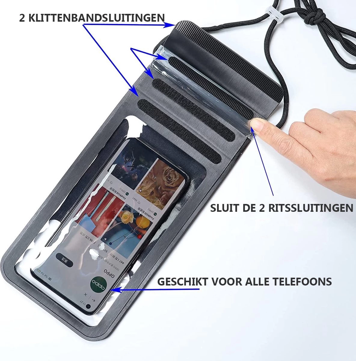 HikeMeister IPX 8 Etui étanche Pour Téléphone Zwart - Etui Sous-marin Avec Cordon - Convient à Tous Les Smartphones - Également Pour Passeport Et Cartes Bancaires - Poche étanche Pour Téléphone - Sacs étanches 8 HikeMeister IPX 8 Etui étanche Pour Téléphone Zwart - Etui Sous-marin Avec Cordon - Convient à Tous Les Smartphones - Également Pour Passeport Et Cartes Bancaires - Poche étanche Pour Téléphone - Sacs étanches – Image 6