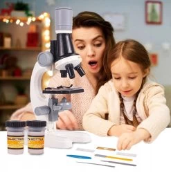 Microscope Kinder - Junior - Éducatif - Science - Ingénierie - Biologie - Microscope Avec Siècle Des Lumières LED - Jouets - Wit -Magasin D'Équipement De Plein Air 1185x1200
