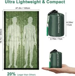 Sac De Couchage D'urgence Lot De 2 Sac De Survie Léger Et étanche Couvertures D'urgence Thermiques Équipement De Survie Portable En Mylar Avec Sifflet Pour Le Camping, La Randonnée, Les Activités De Outdoor -Magasin D'Équipement De Plein Air 1186x1200 2