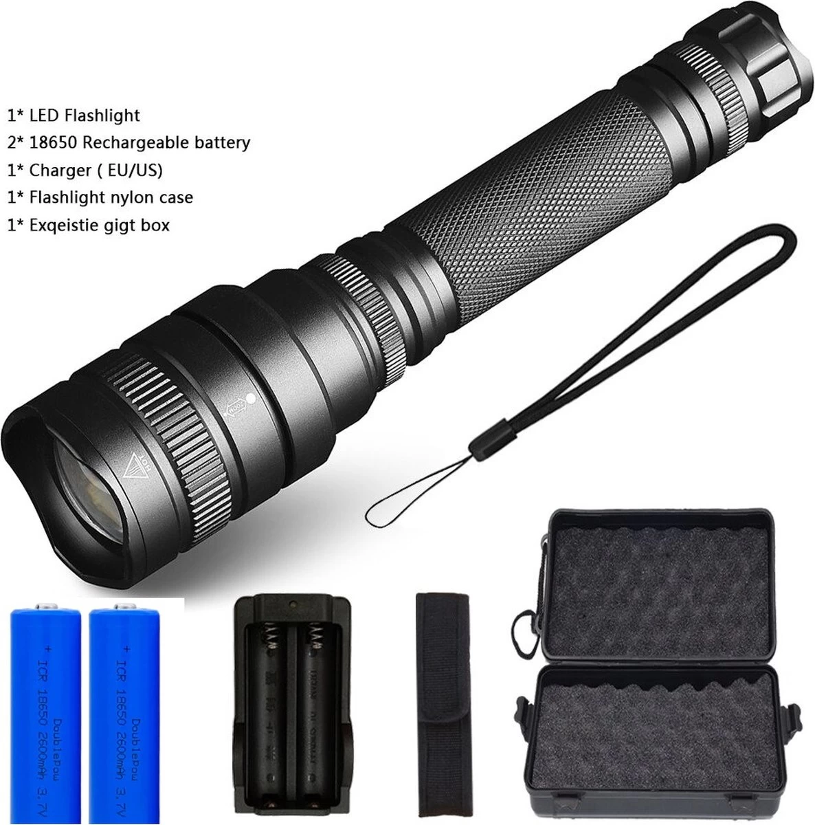 DrPhone LED Pro 01 - Lampe De Poche LED XHP 70 Strong - Lampe De Poche - Zoom / Arrière - DrPhone De Batterie - Étanche / étanche - Antidéflagrant - Zwart 6 DrPhone LED Pro 01 - Lampe De Poche LED XHP 70 Strong - Lampe De Poche - Zoom / Arrière - DrPhone De Batterie - Étanche / étanche - Antidéflagrant - Zwart – Image 4