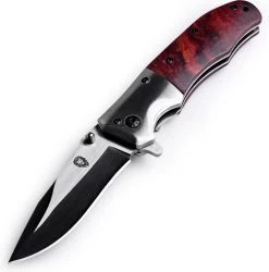 Couteau De Poche De Survie Outdoor - Système Ouvert à 1 Main Et Pince à Pantalon - Couteau Pliant 20,5 CM - Acier Inoxydable - Lion Gear KN-02