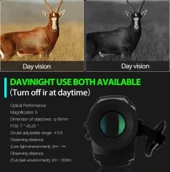DrPhone Monoculaire Vision Nocturne 720P - 5X35 - Vision Nocturne Optique Numérique - Infrarouge HD Avec Photo/Vidéo Enregistrement/Lecture/Fonction - Zwart -Magasin D'Équipement De Plein Air 1189x1200 1
