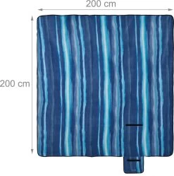 Relaxdays Couverture De Pique-nique XXL - Rayé Bleu - Couverture De Pique-nique 200x200 Cm - Serviette De Plage -Magasin D'Équipement De Plein Air 1190x1200 7