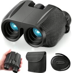 Jumelles Zoomble® Avec Tour De Cou Et Pochette De Transport - 10x25 - Compactes - Convient Aux Ornithologues - Adultes Et Enfants - Jumelles