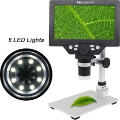 DrPhone DGM1 - Microscope Numérique - Grossissement 50X à 1000X - Écran LCD 4,3 Pouces - Lumière LED Réglable - Zwart / Argent -Magasin D'Équipement De Plein Air 1193x1200 2