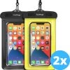 Étuis De Téléphone étanches - Set De 2 Pièces Drybag - Étui De Téléphone Sous-marin Pour Tous Les Téléphones - Étui De Téléphone étanche Earkings - Zwart Et Jaune