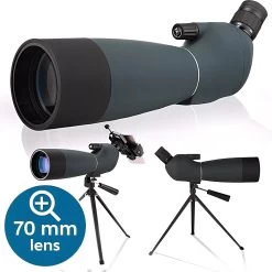 Longue-vue Zoomble® - Zoom 25x75 - Avec Sac De Transport, Trépied Et Support De Téléphone - Objectif 70 Mm - Pour L'observation Des Oiseaux, La Nature, Plein Air Et La Chasse - Monoculaire - Monoculaires