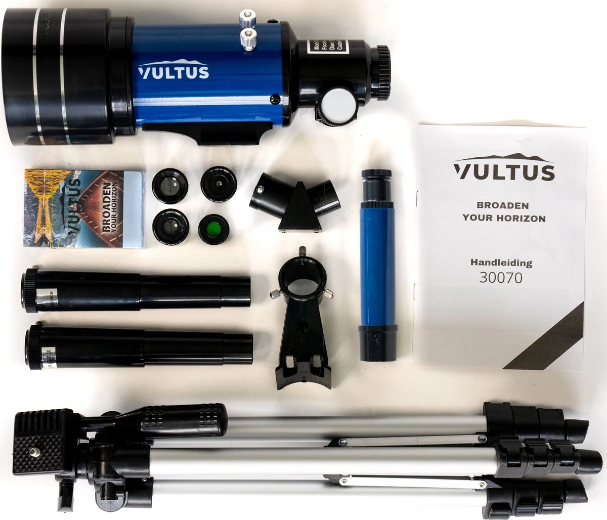 Télescope Vultus - Grossissement 150x - Stargazer Pour Enfants/ Débutants Et Adultes - Comprend Trépied Et Sac De Transport - Vultus 30070 - Blauw 10 Télescope Vultus - Grossissement 150x - Stargazer Pour Enfants/ Débutants Et Adultes - Comprend Trépied Et Sac De Transport - Vultus 30070 - Blauw – Image 8