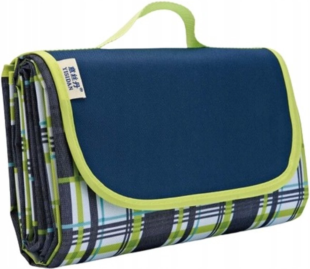 Tapis De Pique-nique De Plage - 145x200 Cm - Imperméable - Carreaux Bleu Foncé Vert Clair - Couverture De Pique-nique 4 Tapis De Pique-nique De Plage - 145x200 Cm - Imperméable - Carreaux Bleu Foncé Vert Clair - Couverture De Pique-nique – Image 2