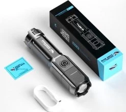 Lampe Torche LED Télescopique Rechargeable Smiling Shark 622a - 700lm - Lumière Forte - Rechargeable Par USB - 1200mAh - Zwart -Magasin D'Équipement De Plein Air 1200x1067 3