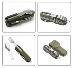Couverts De Survie - 5 Pièces - Vert - Avec Housse De Protection - Ceinture à Outils - Pliable - Fourchette - Cuillère - Couteau - Tire-bouchon - Ouvre-bière - Spork - Multitool - Camping - Camping - Couverts De Camping - Couverts De Camping -Magasin D'Équipement De Plein Air 1200x1084 4