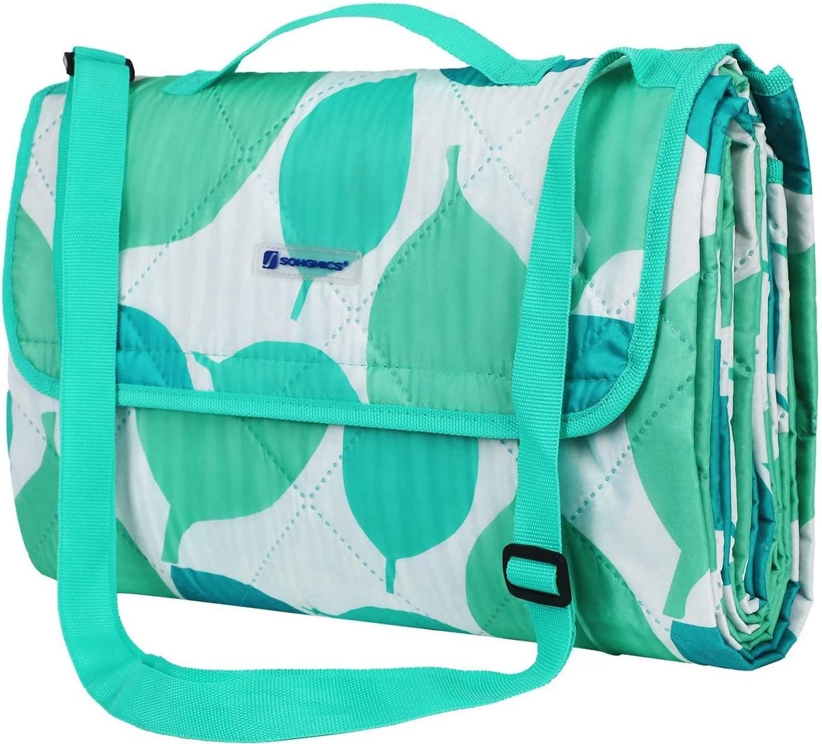 SONGMICS Couverture De Pique-nique D'extérieur Lavable, Se Replie Dans Un Sac Avec Bandoulière, Couverture De Camping Légère, Idéale Pour Les Voyages, Isolation Thermique, 195 X 150 Cm GCM80JW 3 SONGMICS Couverture De Pique-nique D'extérieur Lavable, Se Replie Dans Un Sac Avec Bandoulière, Couverture De Camping Légère, Idéale Pour Les Voyages, Isolation Thermique, 195 X 150 Cm GCM80JW