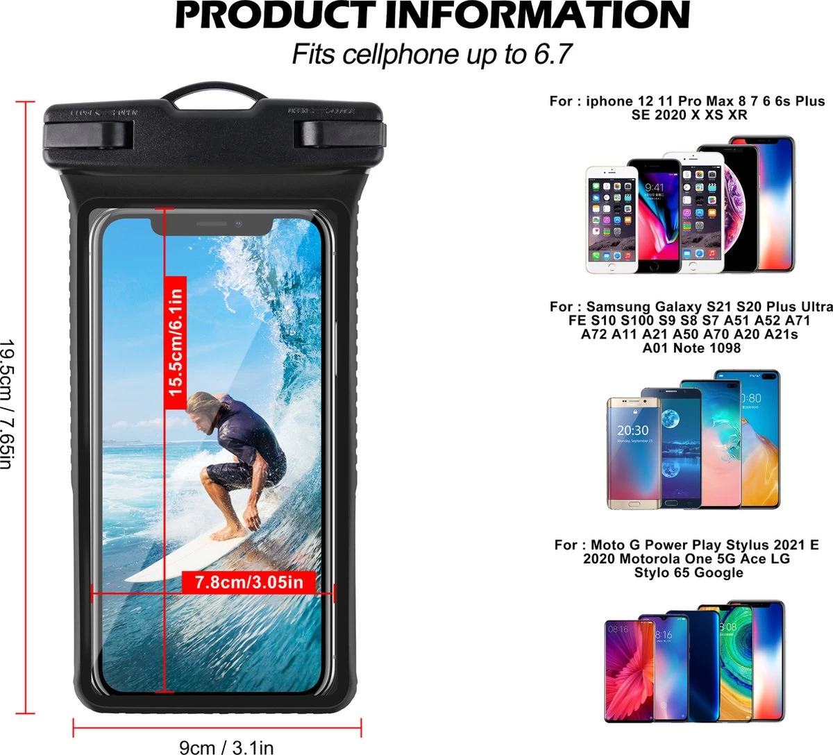 Étui De Téléphone étanche + Cordon - Drybag - 120 Mètres De Profondeur - Écran Tactile Fonctionne - Photos Sous-marines - Étui De Téléphone étanche - Sac à Eau Pour Téléphone 5 Étui De Téléphone étanche + Cordon - Drybag - 120 Mètres De Profondeur - Écran Tactile Fonctionne - Photos Sous-marines - Étui De Téléphone étanche - Sac à Eau Pour Téléphone – Image 3