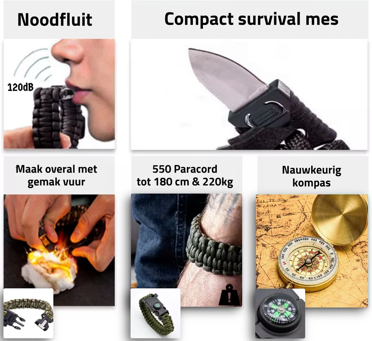 Kit De Survie Bushcraft - Équipement Professionnel XL - Bracelet Paracorde - Couteau - Scie à Fil - Allume-feu - Lampe De Poche - Boussole - Couverture Thermique - Camping En Plein Air 8 Kit De Survie Bushcraft - Équipement Professionnel XL - Bracelet Paracorde - Couteau - Scie à Fil - Allume-feu - Lampe De Poche - Boussole - Couverture Thermique - Camping En Plein Air – Image 6