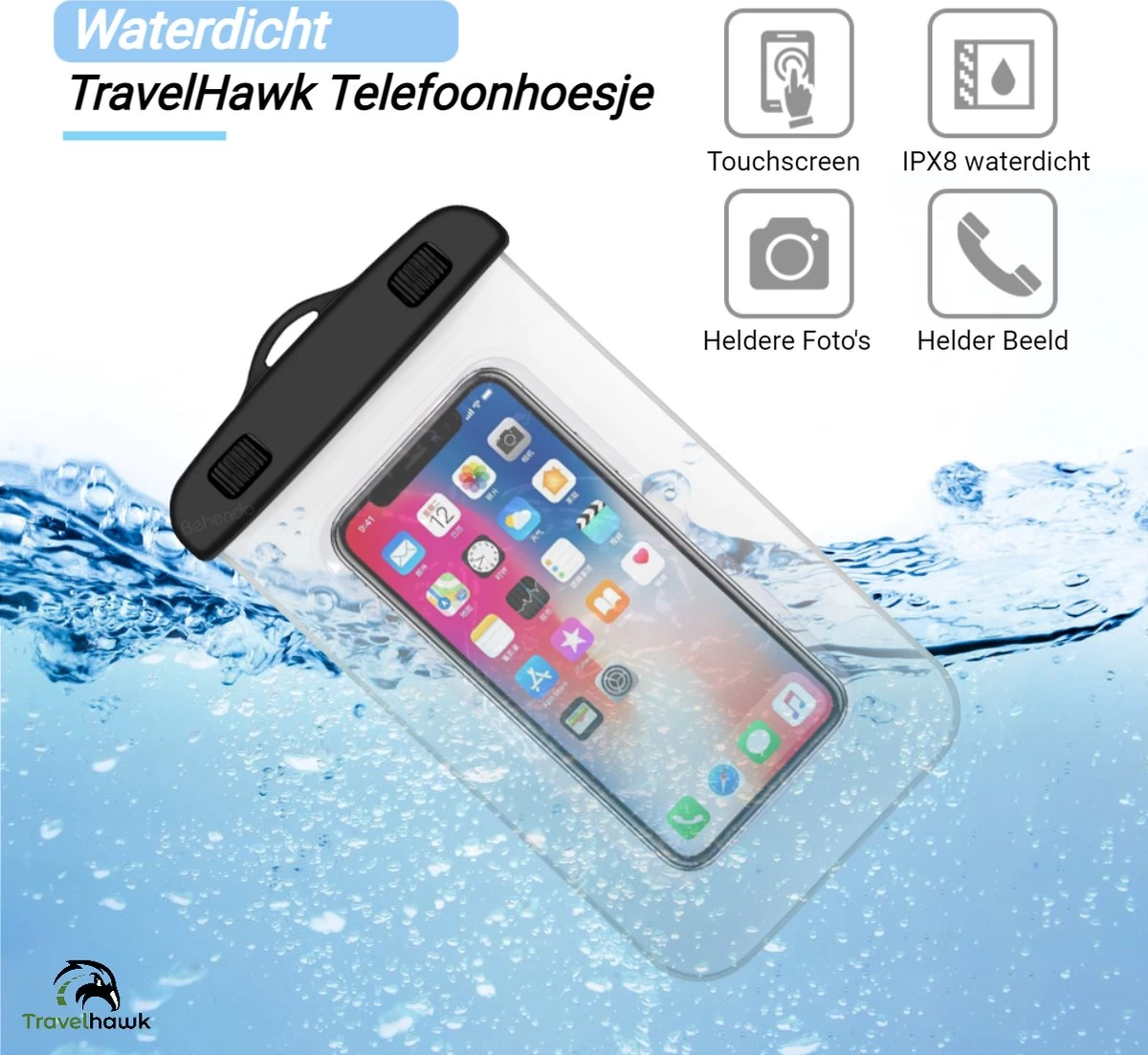 Travelhawk Étuis étanches Pour Housses De Téléphone - Set De 2 Pièces Drybag - Étui Pour Téléphone Sous-marin - Pochette étanche Pour Téléphone - Convient à Tous Les Smartphones - Également Pour Passeport Et Cartes De Débit - Zwart 6 Travelhawk Étuis étanches Pour Housses De Téléphone - Set De 2 Pièces Drybag - Étui Pour Téléphone Sous-marin - Pochette étanche Pour Téléphone - Convient à Tous Les Smartphones - Également Pour Passeport Et Cartes De Débit - Zwart – Image 4