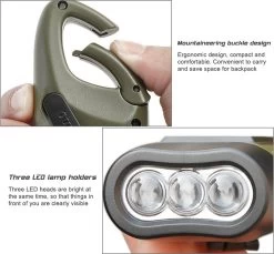 WiseGoods Lampe De Poche Solar à Dynamo De Luxe - Survie - Lampe Rechargeable Avec Mousqueton - Plein Air - Camping - Lampes De Poche LED - Camping -Magasin D'Équipement De Plein Air 1200x1113 2