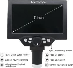 DrPhone DGM1 - Microscope Numérique - Grossissement 50X à 1000X - Écran LCD 4,3 Pouces - Lumière LED Réglable - Zwart / Argent -Magasin D'Équipement De Plein Air 1200x1119 3