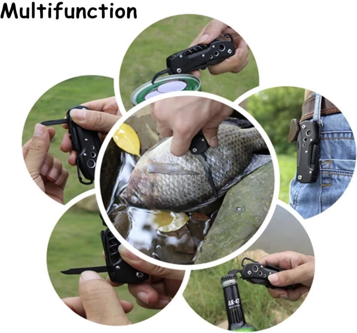 Couteau De Poche Multi-usages HONZIN Swiss Style - Pour Un Usage Quotidien, Y Compris La Pêche De Survie En Plein Air 4 Couteau De Poche Multi-usages HONZIN Swiss Style - Pour Un Usage Quotidien, Y Compris La Pêche De Survie En Plein Air – Image 2