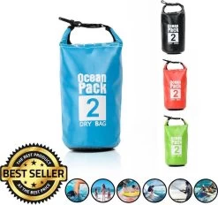 Sac étanche Ocean Pack 2L - Sac étanche étanche - Sac étanche 100% étanche - Sac à Dos Survie Plein Air Drybag - Survie Bag Duffel Bag - Plein Air Bag - Sac De Voyage - Sac Bateau - Sac à Voile - Sacs Secs 2 Litres - Couleur: BLEU - Decopatent®