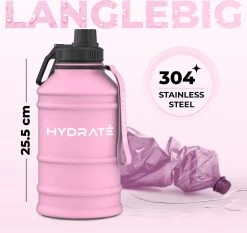 HYDRATE Bouteille D'eau En Acier Inoxydable - Bouteille D'eau De 2,2 Litres - Bouteille De Sport Sans BPA - Bouteille D'eau En Métal Sangle De Transport Pratique En Nylon Et Bouchon à Vis étanche, Bouteilles De Sport -Magasin D'Équipement De Plein Air 1200x1130 6