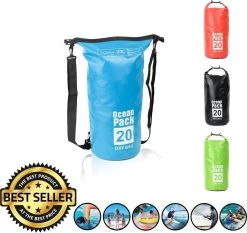 Decopatent® Waterproof Bag - Dry Bag - 20L - Ocean Pack - Dry Sack - Survie Plein Air Backpack - Sacs Secs - Sac De Bateau - Sac De Voile - Blauw