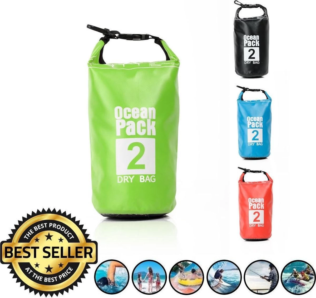 Sac étanche Ocean Pack 2L - Sac étanche étanche - Sac étanche 100% étanche - Sac à Dos Survie Plein Air Drybag - Survie Bag Duffle Bag - Plein Air Bag - Sac De Voyage - Sac Bateau - Sac à Voile - Sacs Secs 2 Litres - Couleur: VERT - Decopatent® 3 Sac étanche Ocean Pack 2L - Sac étanche étanche - Sac étanche 100% étanche - Sac à Dos Survie Plein Air Drybag - Survie Bag Duffle Bag - Plein Air Bag - Sac De Voyage - Sac Bateau - Sac à Voile - Sacs Secs 2 Litres - Couleur: VERT - Decopatent®