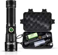 Lampe De Poche LED Zacro - Rechargeable - 9000 Lumens - 5 Modes - Lampe De Poche Zoomable Militaire - Étanche - Pour Urgence, Camping, Maison 14 Lampe De Poche LED Zacro - Rechargeable - 9000 Lumens - 5 Modes - Lampe De Poche Zoomable Militaire - Étanche - Pour Urgence, Camping, Maison -Magasin D'Équipement De Plein Air 1200x1134 1