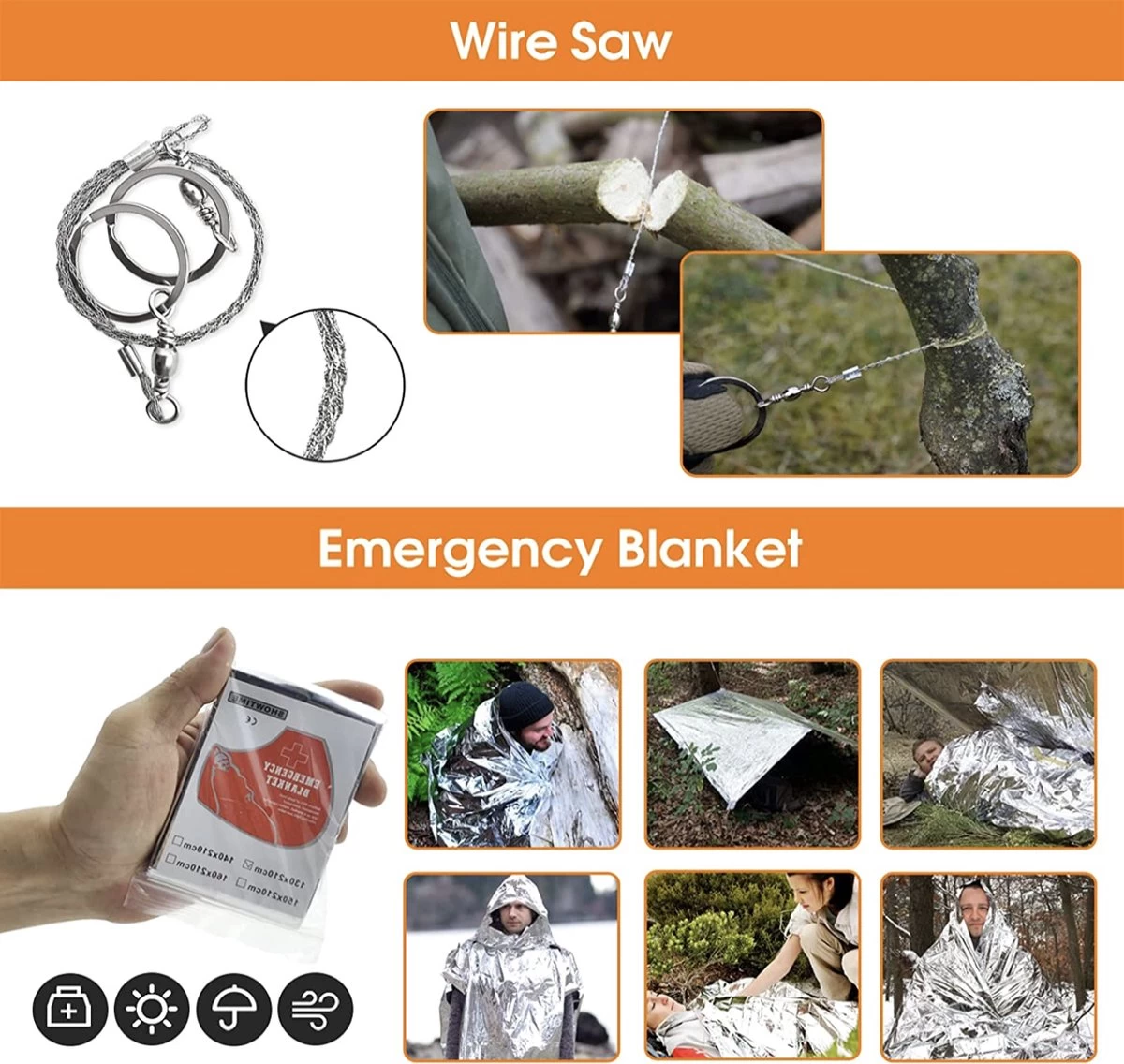 Kit De Survie 13 En 1, Kit De Survie D'urgence Professionnel Avec Couteau De Poche, Lampe De Poche, équipement De Survie Pour Camping En Plein Air, Aventure, Randonnée, Chasse, Pêche, Hommes, Papas 7 Kit De Survie 13 En 1, Kit De Survie D'urgence Professionnel Avec Couteau De Poche, Lampe De Poche, équipement De Survie Pour Camping En Plein Air, Aventure, Randonnée, Chasse, Pêche, Hommes, Papas – Image 5