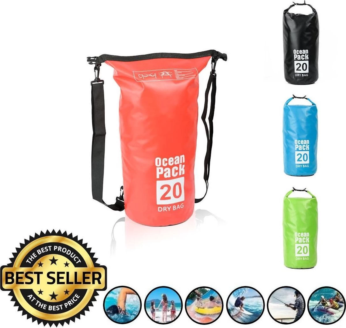 Decopatent® Waterproof Bag - Dry Bag - 20L - Ocean Pack - Dry Sack - Survie Plein Air Backpack - Sacs Secs - Sac De Bateau - Sac De Voile - Rouge 3 Decopatent® Waterproof Bag - Dry Bag - 20L - Ocean Pack - Dry Sack - Survie Plein Air Backpack - Sacs Secs - Sac De Bateau - Sac De Voile - Rouge