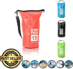 Decopatent® Waterproof Bag - Dry Bag - 15L - Ocean Pack - Dry Sack - Survie Plein Air Backpack - Sacs Secs - Sac De Bateau - Sac De Voile - Rouge