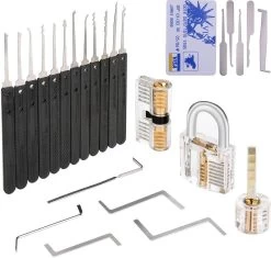 LOCK Premium Lockpick Set – 21 Pièces – Comprend Un Cadenas Transparent – Crochetage Pour Débutants Et Professionnels -Magasin D'Équipement De Plein Air 1200x1142 1