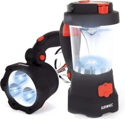 Lanterne Hurricane 4 En 1 Duronic | Lampe De Poche | Lampe De Camping | LED | Banque D'alimentation à Manivelle USB | Projecteur | Camping Marche Pêche Veilleuse Éclairage De Secours | Compact | 32 Lm Maximum | Incl. Cable USB