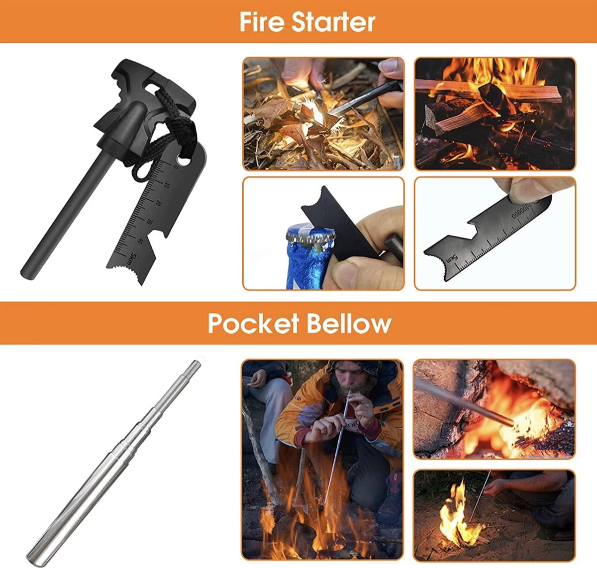 Kit De Survie 13 En 1, Kit De Survie D'urgence Professionnel Avec Couteau De Poche, Lampe De Poche, équipement De Survie Pour Camping En Plein Air, Aventure, Randonnée, Chasse, Pêche, Hommes, Papas 8 Kit De Survie 13 En 1, Kit De Survie D'urgence Professionnel Avec Couteau De Poche, Lampe De Poche, équipement De Survie Pour Camping En Plein Air, Aventure, Randonnée, Chasse, Pêche, Hommes, Papas – Image 6