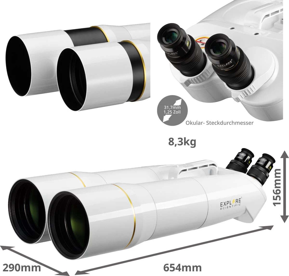 Bresser Explore Scientific BT-120 SF - Grossissement 33x - Groot Champ De Vision - Observation De L'univers, Du Paysage Et De La Nature 4 Bresser Explore Scientific BT-120 SF - Grossissement 33x - Groot Champ De Vision - Observation De L'univers, Du Paysage Et De La Nature – Image 2