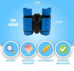 Donkersstuff - Jumelles Pour Enfants - Jumelles Compactes - Etanches - Avec Tour De Cou - Pour Observer Les Oiseaux, Jouer Dehors, Théâtre - Blauw -Magasin D'Équipement De Plein Air 1200x1145 3