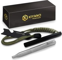 Ensemble Premium Fire Steel [. ] - Acier à Feu XL - étincelles Volantes Extrêmement Puissantes - Silex Pour L'extérieur, La Survie