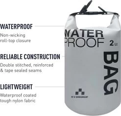 Sac étanche 2L - Idéal Pour La Nager, Le Rafting, La Pêche, L'embarquement, Le Kayaks, La Randonnée Fluviale, La Voile Flottante Et Le Stockage - Drybag - Résistant à L'eau - Wit