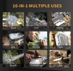 YOUNGDO Pelle Pliante, 16 Fonctions, 76 Cm, Pelle, Survie Avec 3 Tubes En Aluminium Antidérapants Réglables, Pelle Pliable Pour Le Camping, La Randonnée En Outdoor , La Chasse, L'expédition, Le Jardin 13 YOUNGDO Pelle Pliante, 16 Fonctions, 76 Cm, Pelle, Survie Avec 3 Tubes En Aluminium Antidérapants Réglables, Pelle Pliable Pour Le Camping, La Randonnée En Outdoor , La Chasse, L'expédition, Le Jardin -Magasin D'Équipement De Plein Air 1200x1155 7