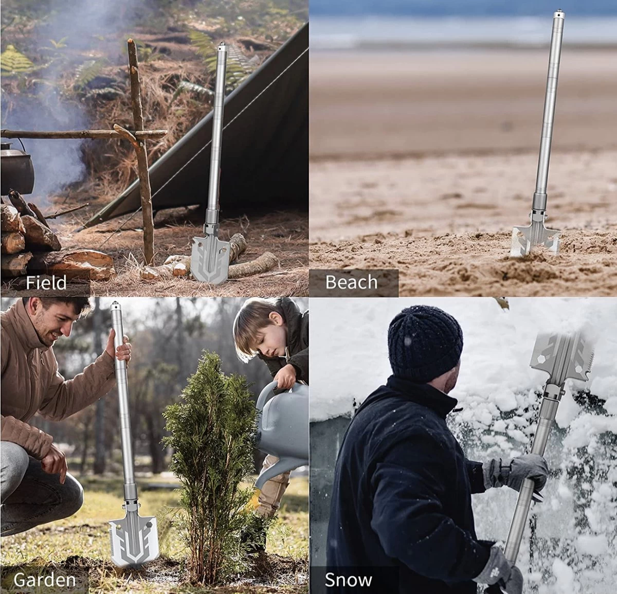 YOUNGDO Pelle Pliante, 16 Fonctions, 76 Cm, Pelle, Survie Avec 3 Tubes En Aluminium Antidérapants Réglables, Pelle Pliable Pour Le Camping, La Randonnée En Outdoor , La Chasse, L'expédition, Le Jardin 9 YOUNGDO Pelle Pliante, 16 Fonctions, 76 Cm, Pelle, Survie Avec 3 Tubes En Aluminium Antidérapants Réglables, Pelle Pliable Pour Le Camping, La Randonnée En Outdoor , La Chasse, L'expédition, Le Jardin – Image 7