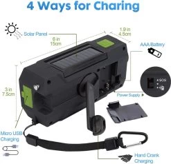 Radio D'urgence FM AM à énergie Solaire Avec 2000 MAh Comme Batterie Externe/lampe De Lecture, Alarme/signal SOS -Magasin D'Équipement De Plein Air 1200x1156 13