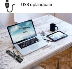 Lampe De Poche Militaire LED USB Rechargeable - 3000 Lumen - Batterie 3000 MAh - Zoom Réglable - 5 Modes D'éclairage - IP65 Résistant Aux éclaboussures - Zwart -Magasin D'Équipement De Plein Air 1200x1156 8