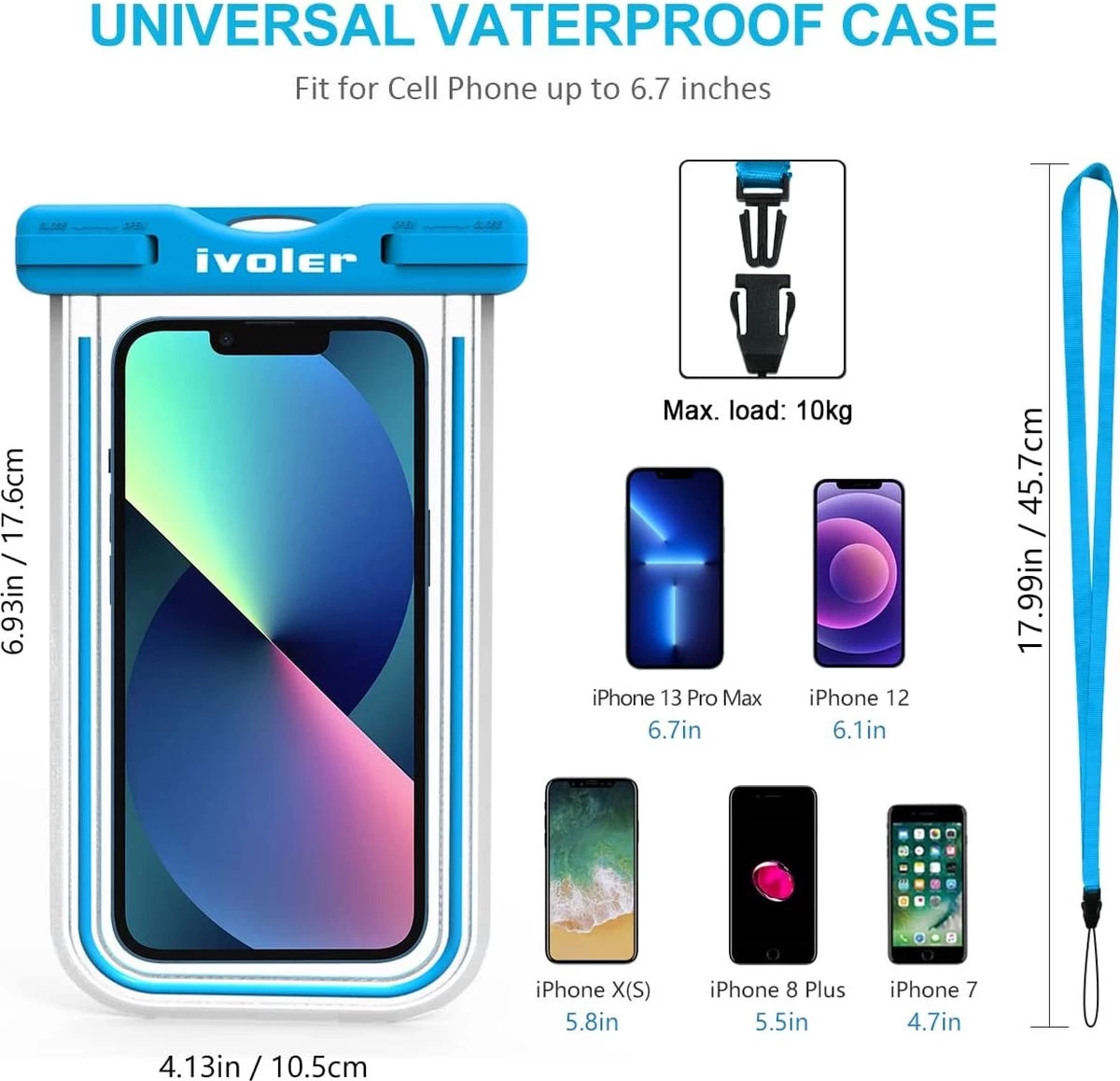 Étui étanche Pour Téléphone Portable, 4 Pièces, étui étanche Pour Téléphone Portable, étui De Protection Anti-poussière Pour IPhone, Android, Etc. Jusqu'à 6,7 Pouces (noir + Bleu + Vert + Rose) 4 Étui étanche Pour Téléphone Portable, 4 Pièces, étui étanche Pour Téléphone Portable, étui De Protection Anti-poussière Pour IPhone, Android, Etc. Jusqu'à 6,7 Pouces (noir + Bleu + Vert + Rose) – Image 2