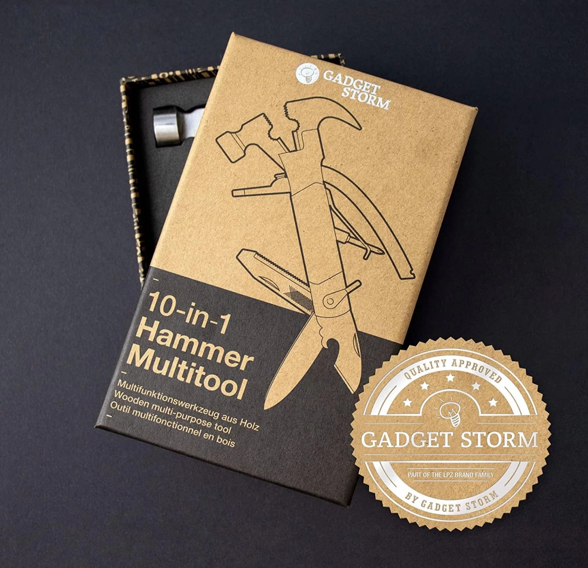 Hammer Multitool, Outil Multifonction 10 Pièces Avec Gravure, Meilleur Grand-père, Acier Inoxydable, Outil De Poche Outdoor , Cadeau Fête Des Pères 4 Hammer Multitool, Outil Multifonction 10 Pièces Avec Gravure, Meilleur Grand-père, Acier Inoxydable, Outil De Poche Outdoor , Cadeau Fête Des Pères – Image 2