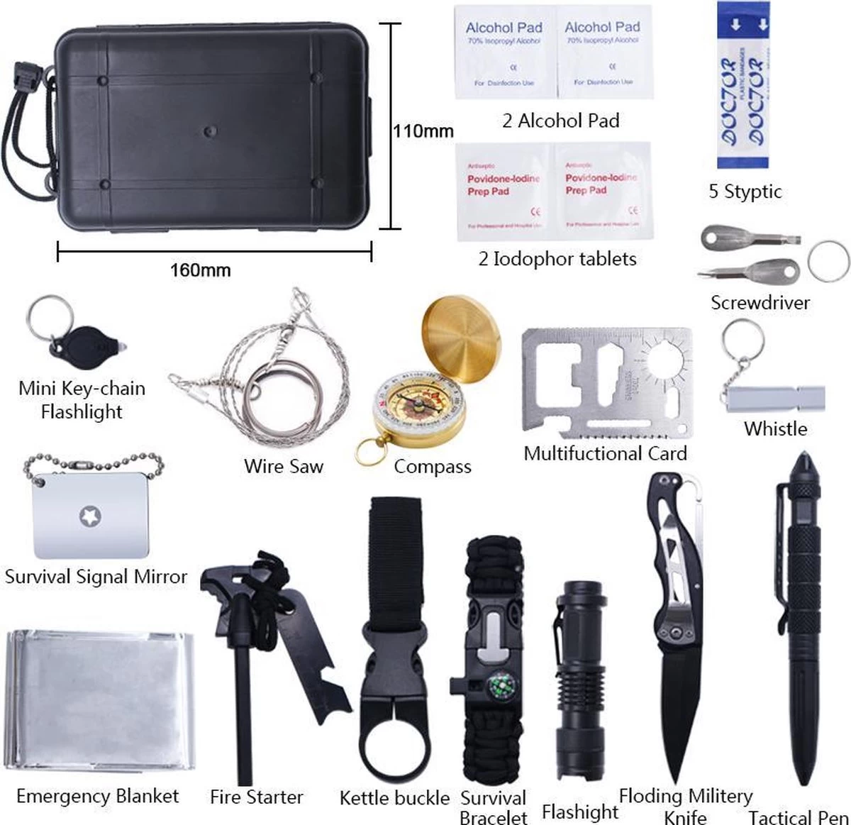 Kit De Survie Ultime Multitool 16 En 1 | Camping En Plein Air Backpacking Kit De Survie D'urgence XXL étanche| Boîte Multifonction SOS EDC - Bamled 8 Kit De Survie Ultime Multitool 16 En 1 | Camping En Plein Air Backpacking Kit De Survie D'urgence XXL étanche| Boîte Multifonction SOS EDC - Bamled – Image 6