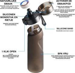 Scent Sation Geur Water Bottle Air Starter Kit - Noir Foncé - Comprenant 7 Dosettes - Bouteille à Boire - Hydratant - Eau Parfumée - Végétalien - Sans BPA - Air Up -Magasin D'Équipement De Plein Air 1200x1164 5