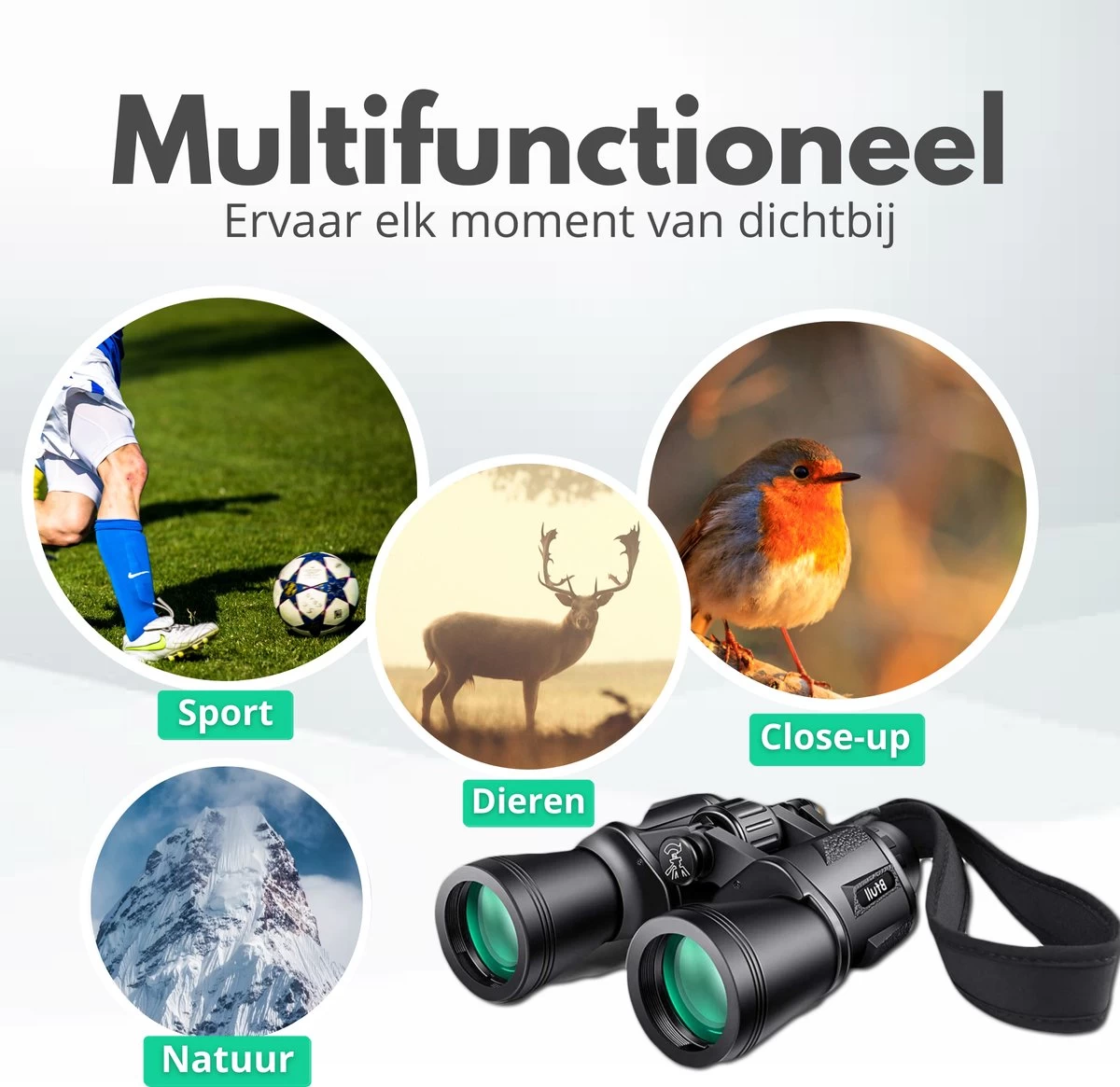 Bfull®️ - Jumelles Avec étui De Transport - Jumelles Compactes Pour Adulte - Jumelles - Fonction De Vision Nocturne - 12x50 / 480g / Zwart 5 Bfull®️ - Jumelles Avec étui De Transport - Jumelles Compactes Pour Adulte - Jumelles - Fonction De Vision Nocturne - 12x50 / 480g / Zwart – Image 3