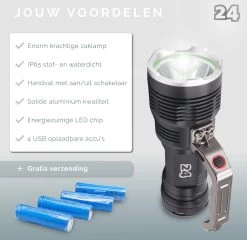 Activ24™ - Lampe De Poche LED Très Puissante - 5000 Lumen - Qualité D'aluminium Professionnelle - Puce XHP50 Moderne Et économe En énergie - Lampe De Travail Puissante -Magasin D'Équipement De Plein Air 1200x1165 8