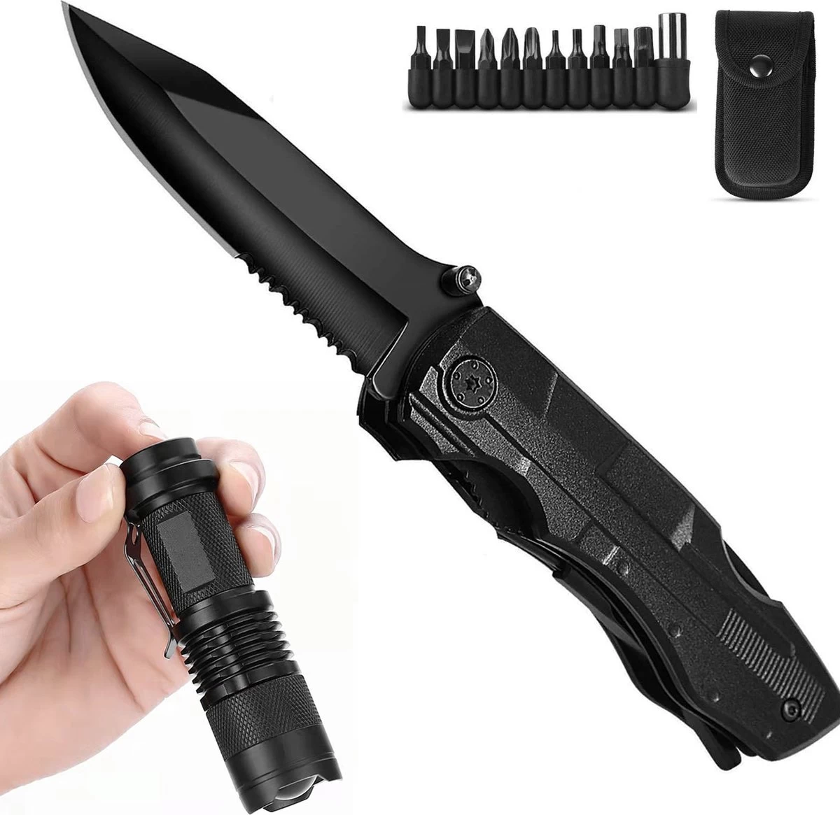 Couteau De Poche Multifonction 14 En 1 Avec étui De Transport Et Ensemble D'embouts De 9 Pièces - Camouflage - Couteau De Survie - Homme Cadeau - Set Cadeau - Couteau Papillon / Couteau Butterfly 3 Couteau De Poche Multifonction 14 En 1 Avec étui De Transport Et Ensemble D'embouts De 9 Pièces - Camouflage - Couteau De Survie - Homme Cadeau - Set Cadeau - Couteau Papillon / Couteau Butterfly