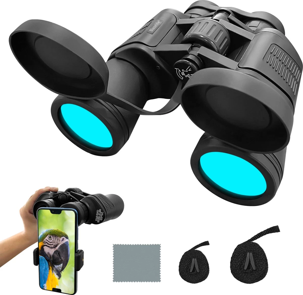 Jumelles Blazelife 12x50 - Vision Nocturne - Résistantes à L'eau - Set Compact Avec Adaptateur Pour Smartphone, étui De Transport, Chiffon Miroir 3 Jumelles Blazelife 12x50 - Vision Nocturne - Résistantes à L'eau - Set Compact Avec Adaptateur Pour Smartphone, étui De Transport, Chiffon Miroir